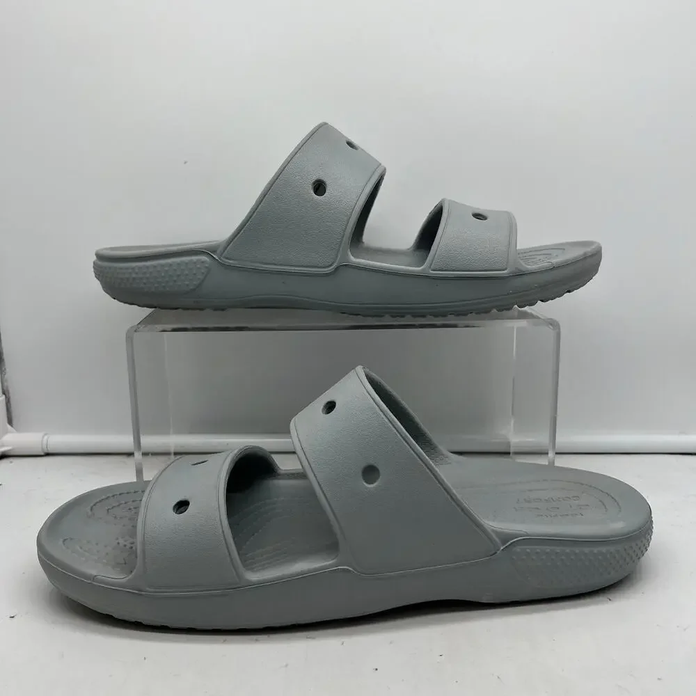 Crocs Classic Slide Sandals Women 11 Mens 9 Double Strap 206761 Gray